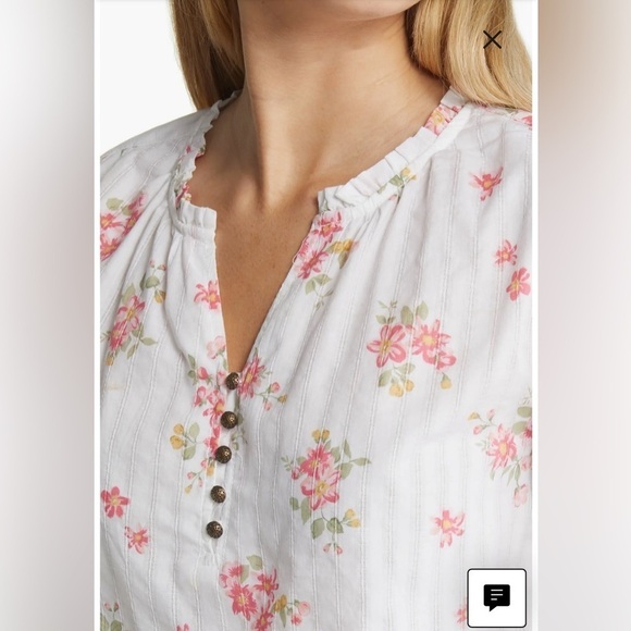 beachlunchlounge Lyzza Floral Print Top- Size Small - Picture 3 of 12